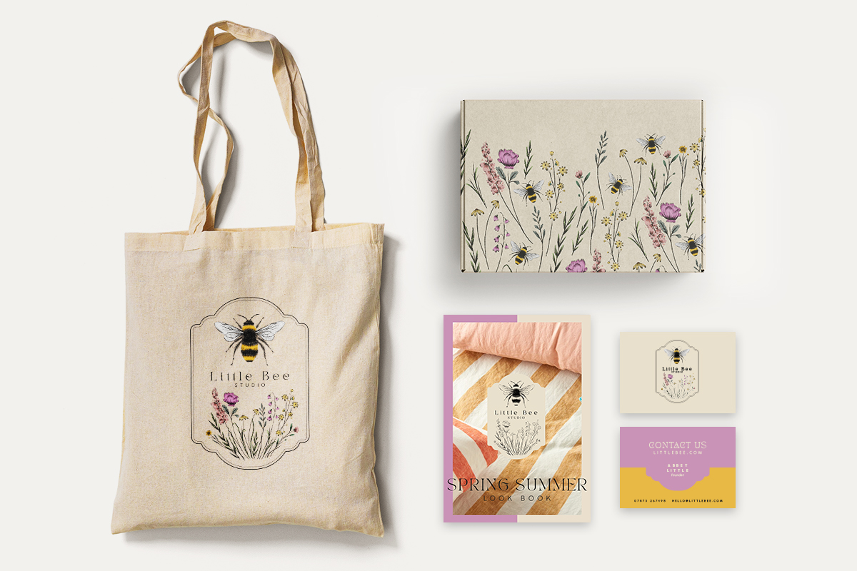 Vintage bee branding